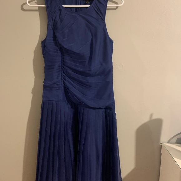 Blue Pleated Dress - Picture 3 of 4